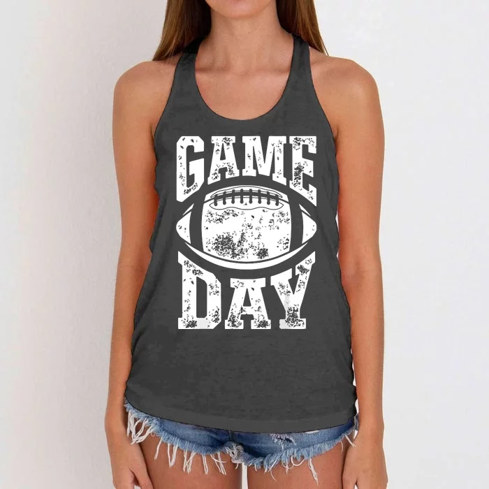 Game Day Football Season Funny Team Sports Vintage Women's Knotted Racerback Tank