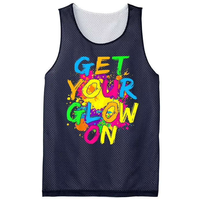 Glow Design For Girl Boy And Adults In Bright Colors 80 Theme Mesh Reversible Basketball Jersey Tank