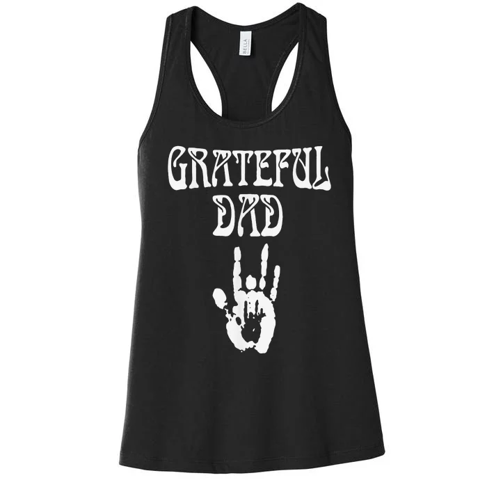 Grateful Dad Fathers Day Women's Racerback Tank