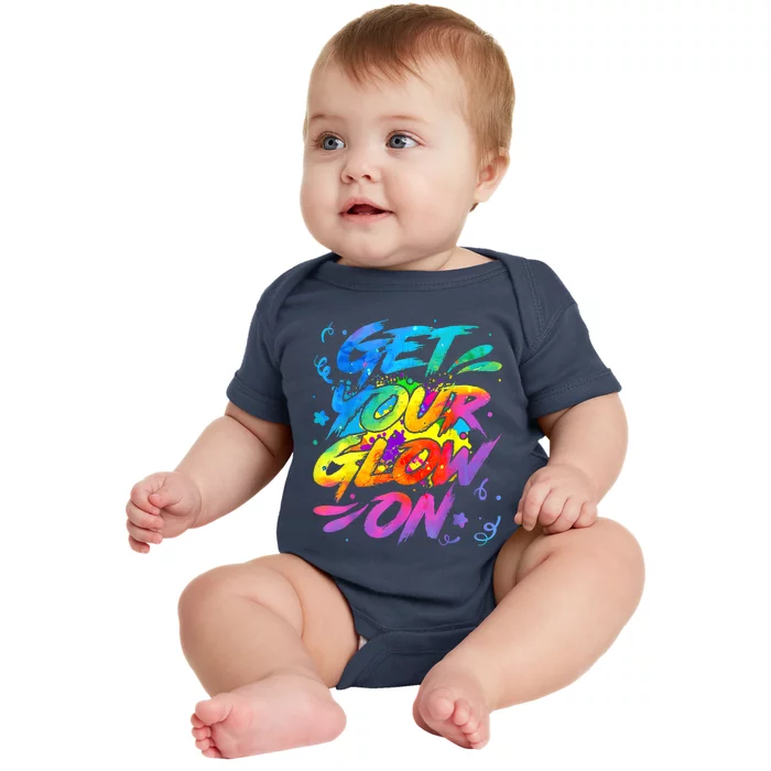 Glow Design For Girl Boy And Adults In Bright Colors 80 Theme Baby Bodysuit