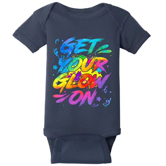 Glow Design For Girl Boy And Adults In Bright Colors 80 Theme Baby Bodysuit