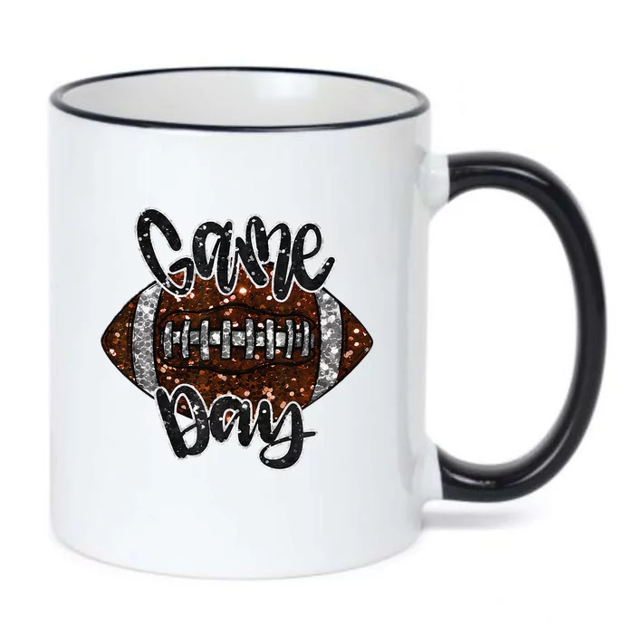 Game Day Football Bling Bling Football Lover Fall Autumn Gift Black Color Changing Mug