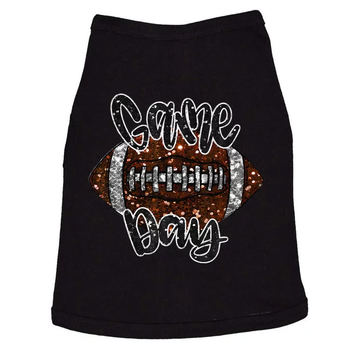 Game Day Football Bling Bling Football Lover Fall Autumn Gift Doggie Tank