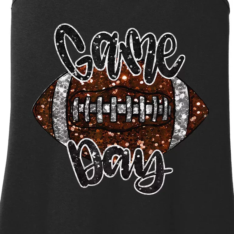 Game Day Football Bling Bling Football Lover Fall Autumn Gift Ladies Essential Tank