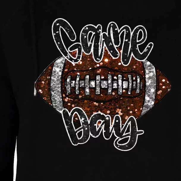 Game Day Football Bling Bling Football Lover Fall Autumn Gift Womens Funnel Neck Pullover Hood