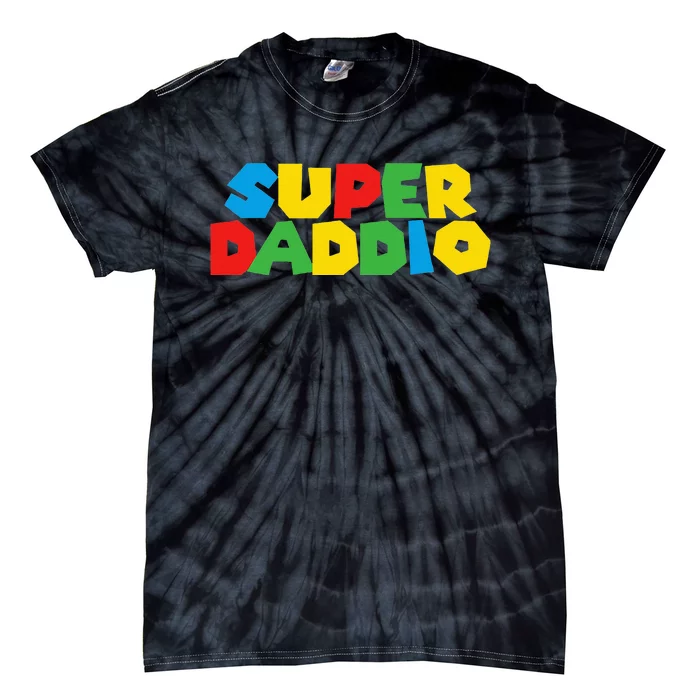 Gamer Daddio Funny Super Dad Funny Fathers From Wife Tie-Dye T-Shirt