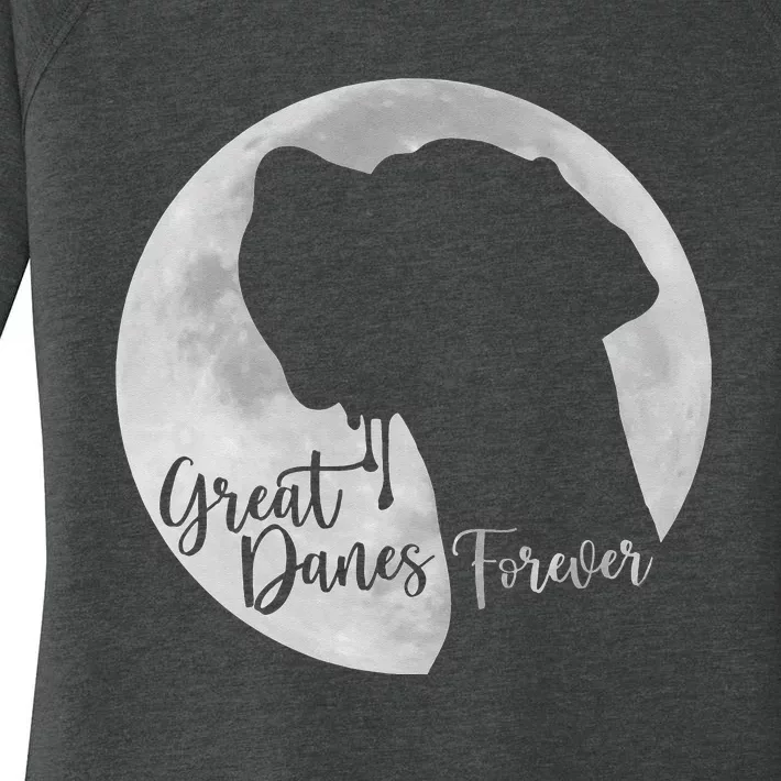 Greate Danes Forever - Great Dane Profile Moon Women's Perfect Tri Tunic Long Sleeve Shirt