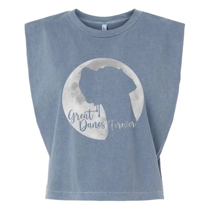 Greate Danes Forever - Great Dane Profile Moon Garment-Dyed Women's Muscle Tee