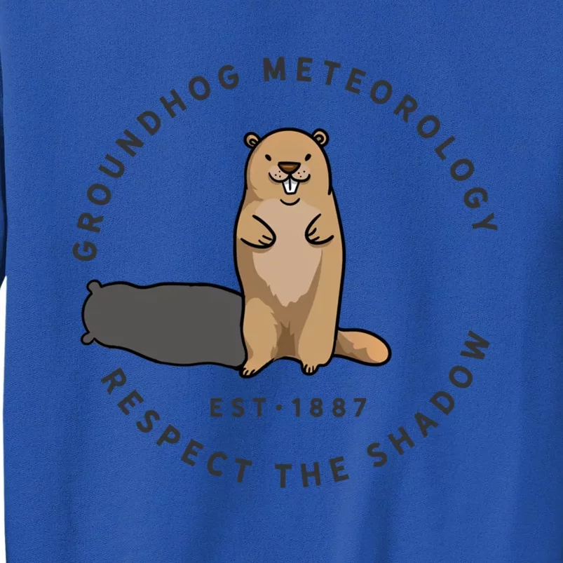 Groundhog Day Funny Quote Funny Gift Respect The Shadow Meteorology Gift Tall Sweatshirt