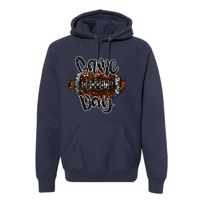 Game Day Football Bling Bling Football Lover Premium Hoodie