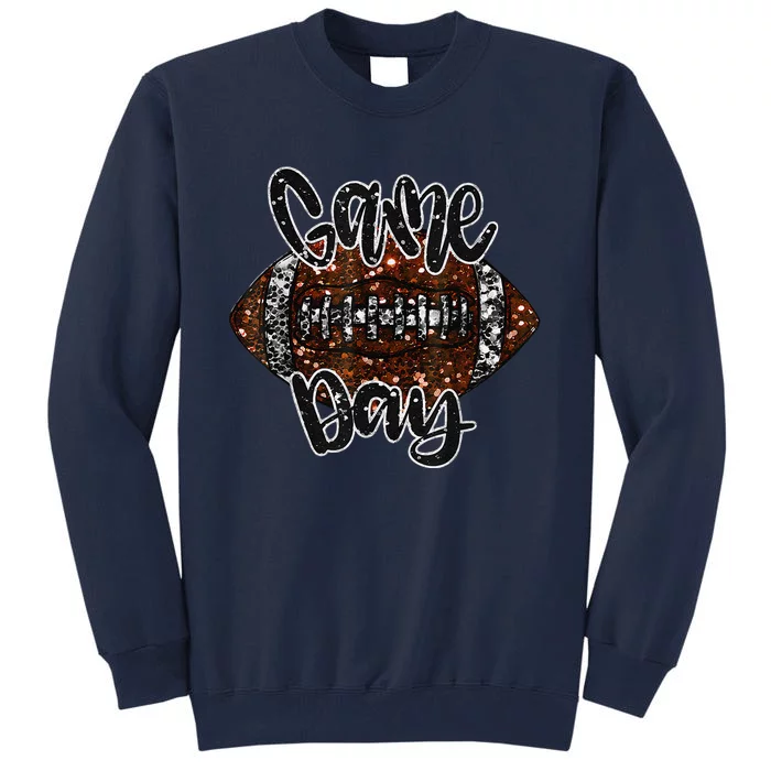 Game Day Football Bling Bling Football Lover Tall Sweatshirt