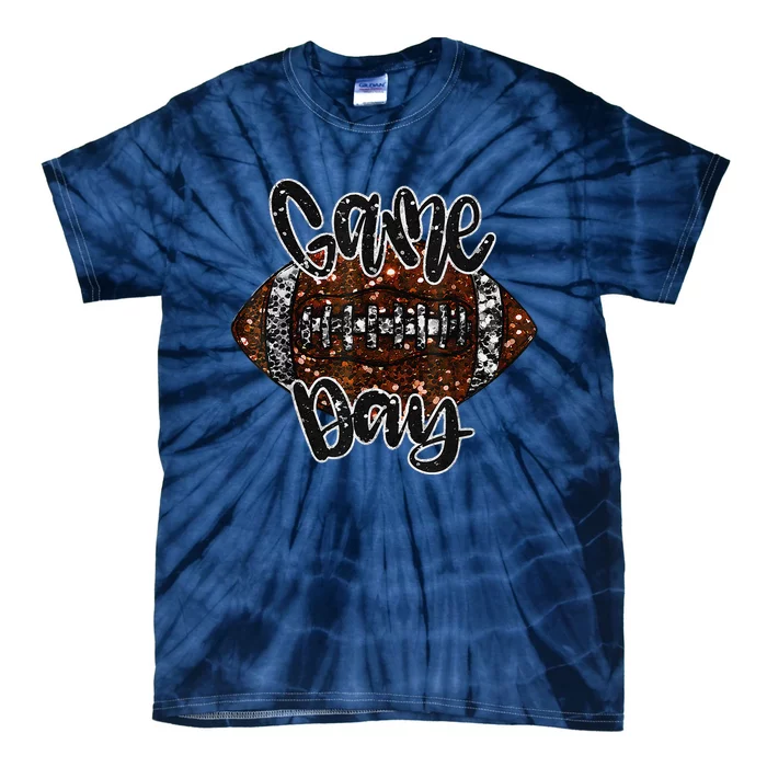 Game Day Football Bling Bling Football Lover Tie-Dye T-Shirt