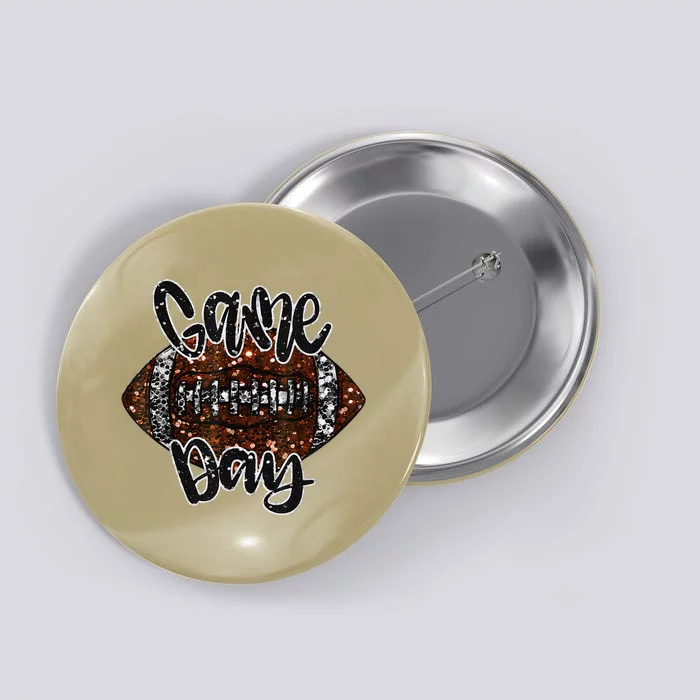 Game Day Football Bling Bling Football Lover Button