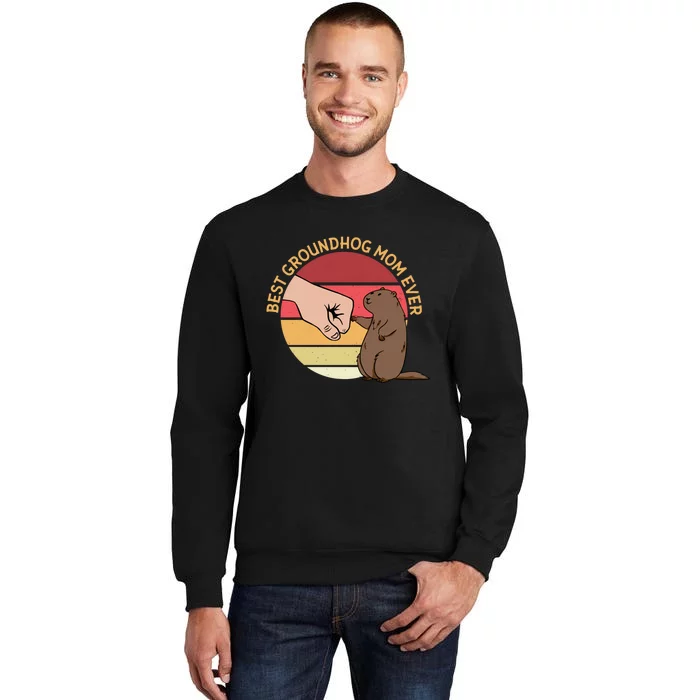 Groundhog Day Funny Quote Best Groundhog Mom Ever Tall Sweatshirt