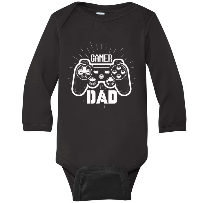 Gamer Dad FatherS Day Baby Long Sleeve Bodysuit