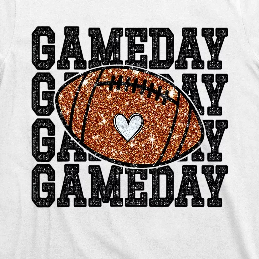 Game Day Football Bling Bling Football Lover Trendy T-Shirt