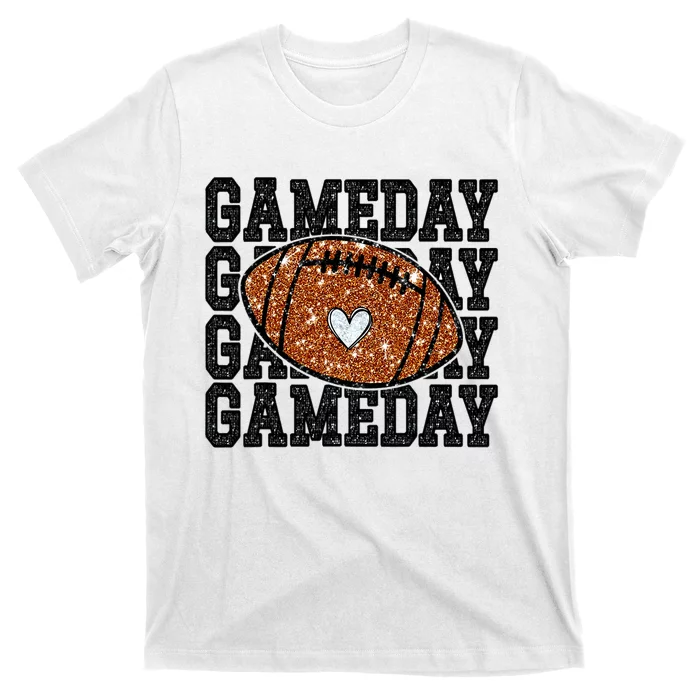 Game Day Football Bling Bling Football Lover Trendy T-Shirt