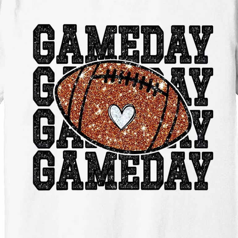 Game Day Football Bling Bling Football Lover Trendy Premium T-Shirt