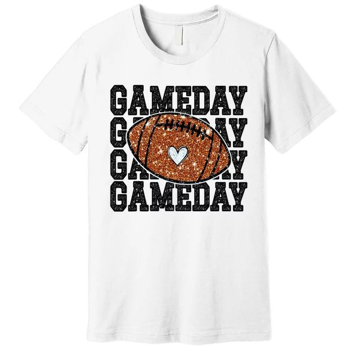 Game Day Football Bling Bling Football Lover Trendy Premium T-Shirt