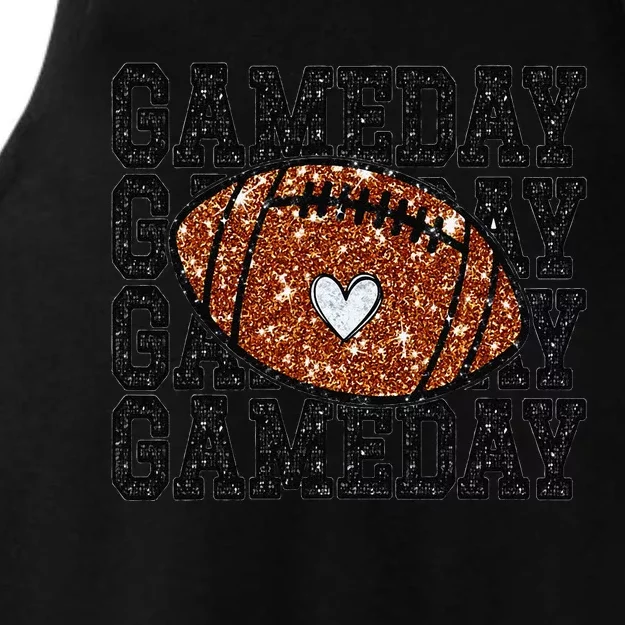 Game Day Football Bling Bling Football Lover Trendy Gift Ladies Tri-Blend Wicking Tank