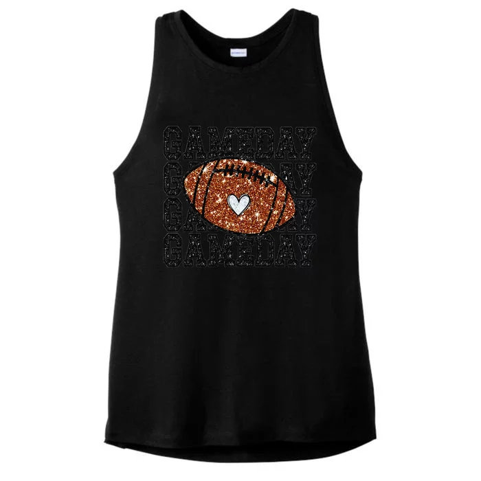 Game Day Football Bling Bling Football Lover Trendy Gift Ladies Tri-Blend Wicking Tank