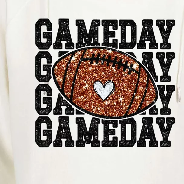 Game Day Football Bling Bling Football Lover Trendy Gift Womens Funnel Neck Pullover Hood