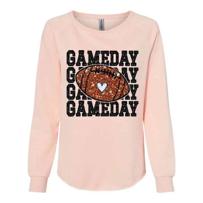 Game Day Football Bling Bling Football Lover Trendy Gift Womens California Wash Sweatshirt