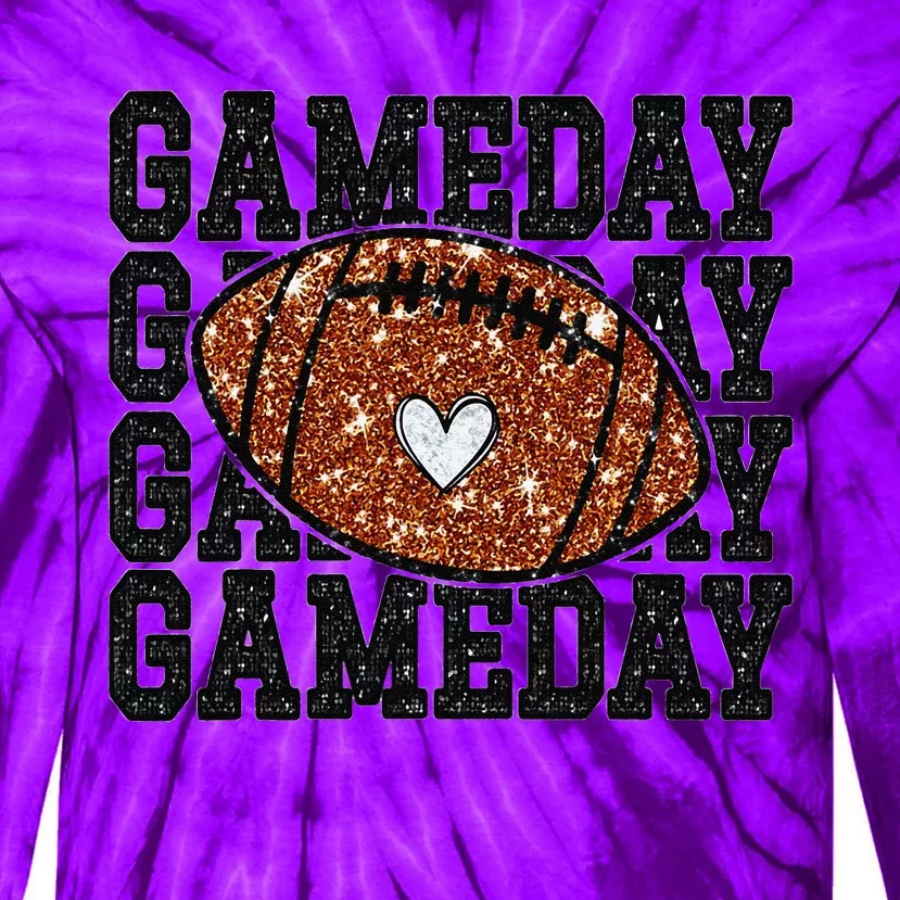 Game Day Football Bling Bling Football Lover Trendy Gift Tie-Dye Long Sleeve Shirt