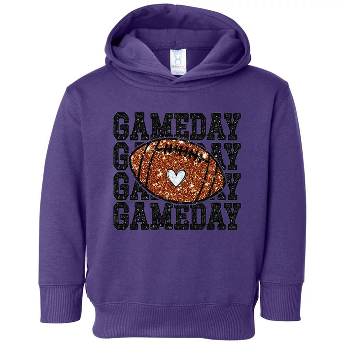 Game Day Football Bling Bling Football Lover Trendy Gift Toddler Hoodie