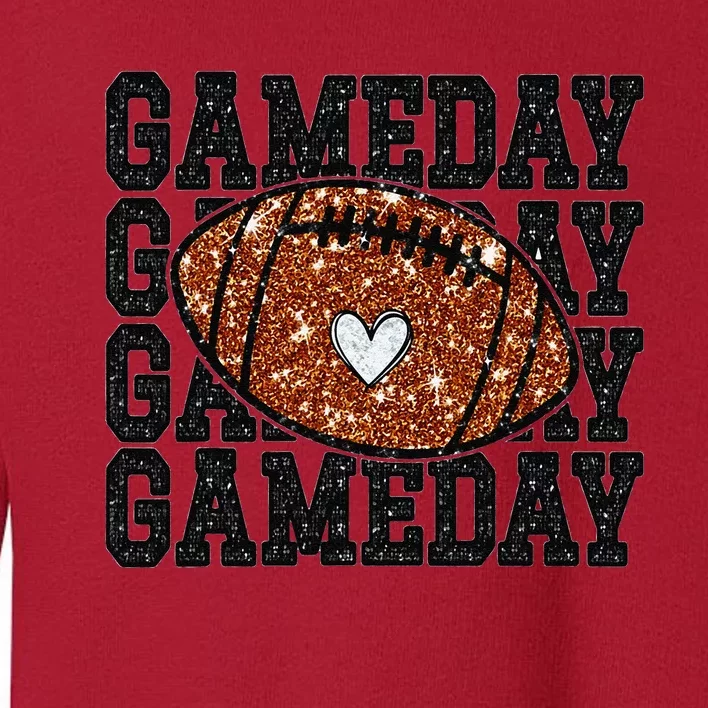 Game Day Football Bling Bling Football Lover Trendy Gift Toddler Sweatshirt