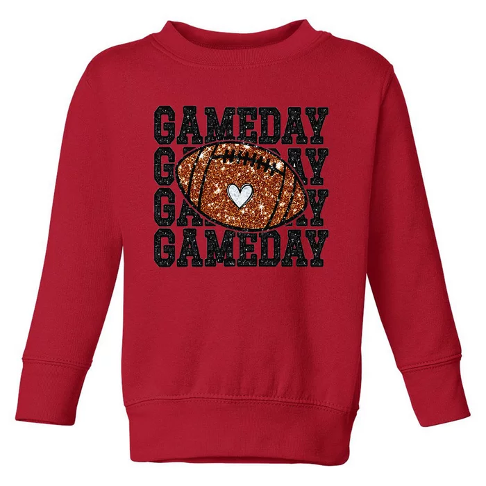 Game Day Football Bling Bling Football Lover Trendy Gift Toddler Sweatshirt