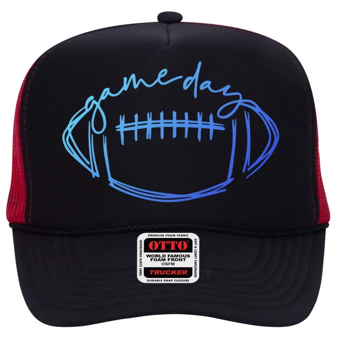 Game Day Football Game Day Vibes Football Lover Gift High Crown Mesh Trucker Hat