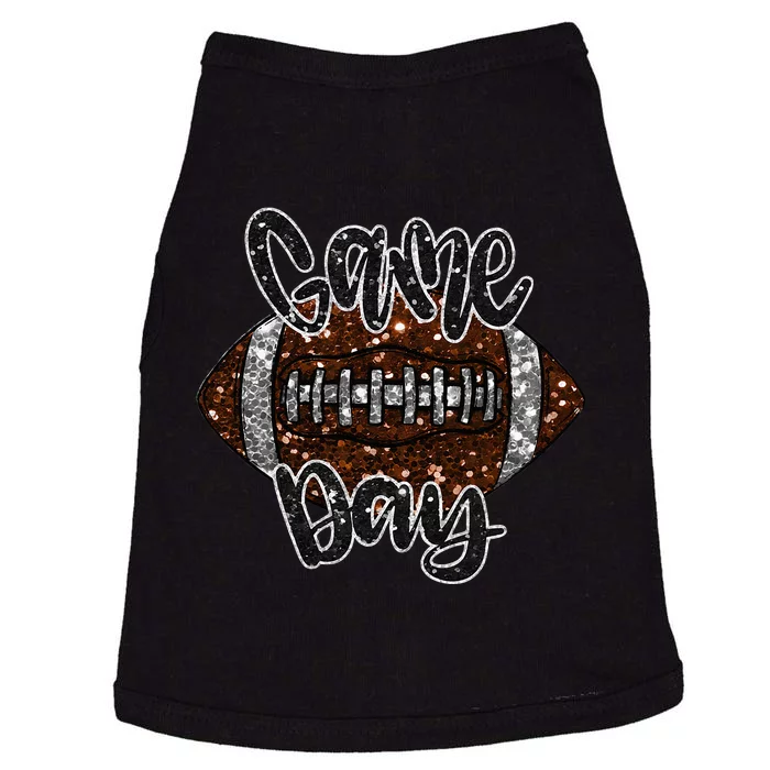 Game Day Football Bling Bling Football Lover Fall Autumn Doggie Tank