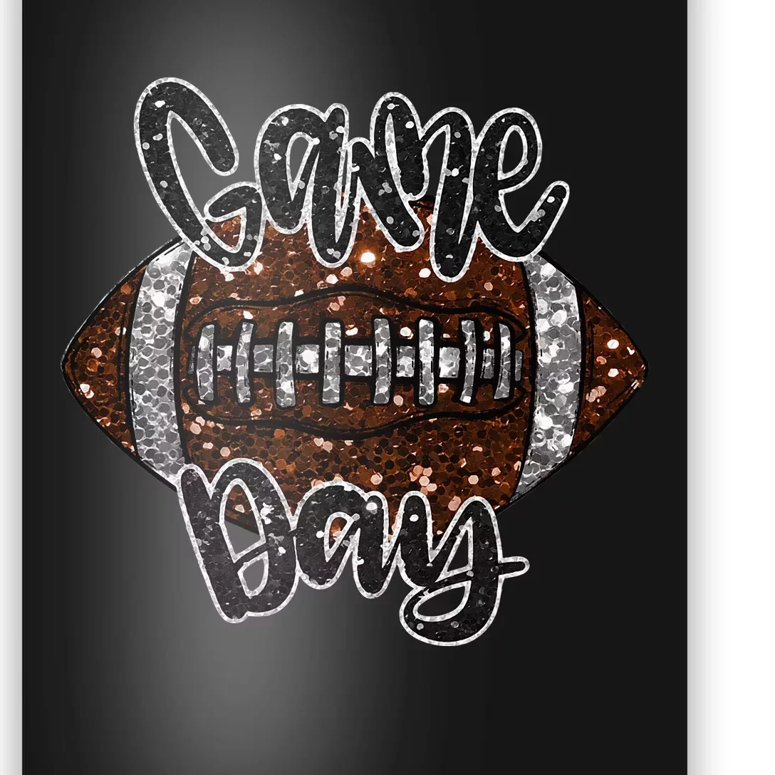 Game Day Football Bling Bling Football Lover Fall Autumn Poster