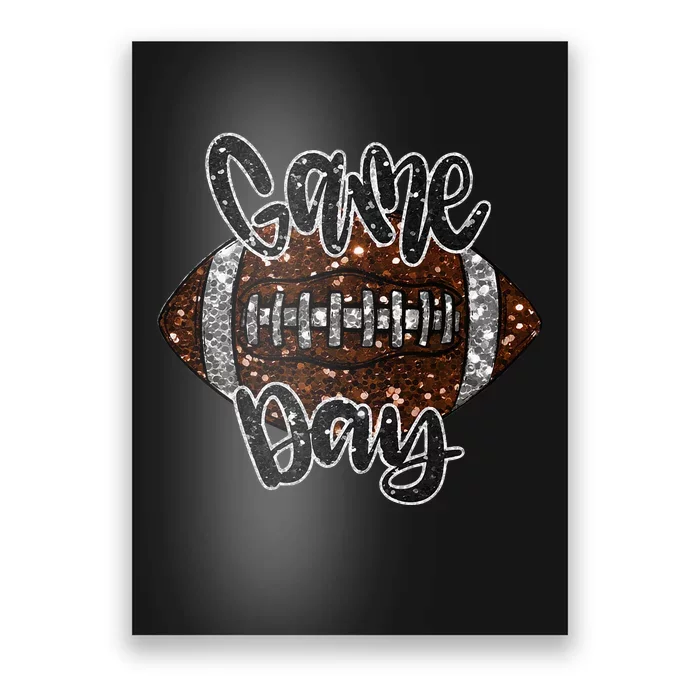 Game Day Football Bling Bling Football Lover Fall Autumn Poster