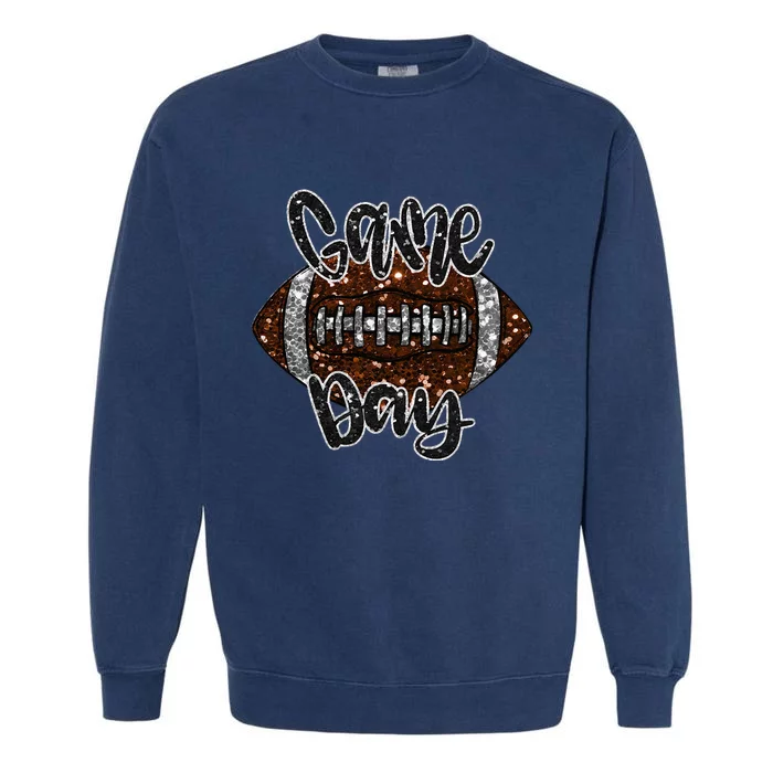 Game Day Football Bling Bling Football Lover Fall Autumn Garment-Dyed Sweatshirt