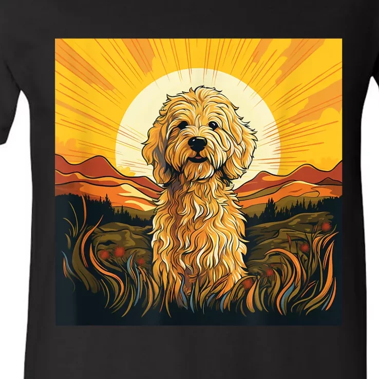 Goldendoodle Dood Funny Doodle Dog Golden Doodle V-Neck T-Shirt