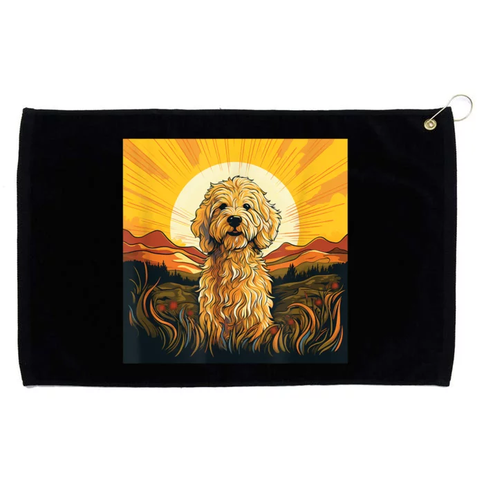 Goldendoodle Dood Funny Doodle Dog Golden Doodle Grommeted Golf Towel