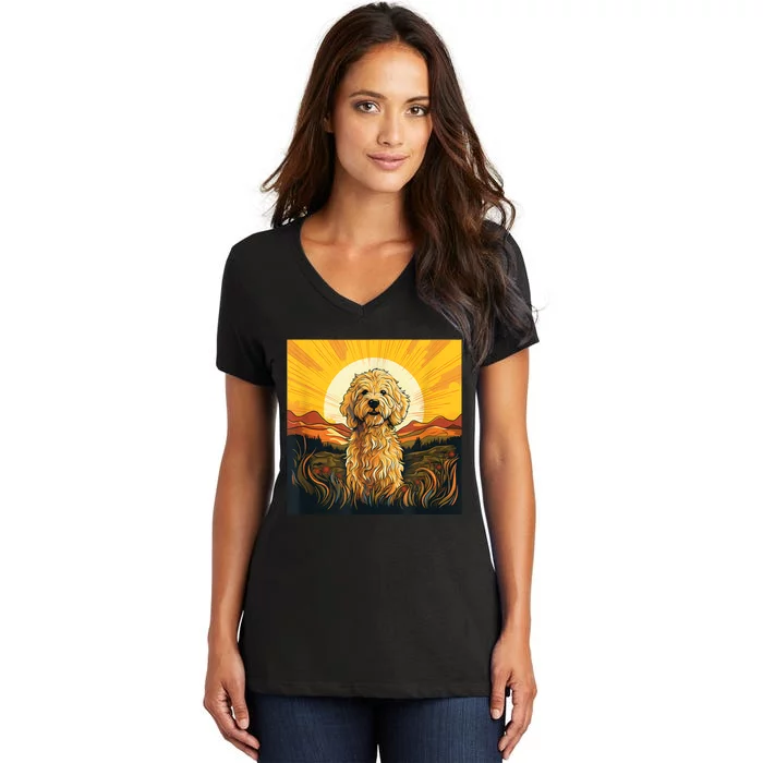 Goldendoodle Dood Funny Doodle Dog Golden Doodle Women's V-Neck T-Shirt