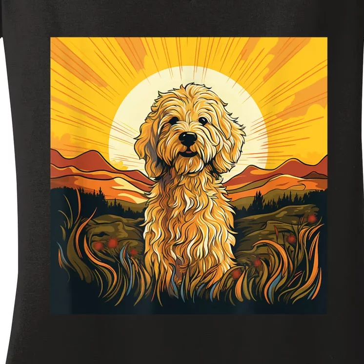 Goldendoodle Dood Funny Doodle Dog Golden Doodle Women's V-Neck T-Shirt