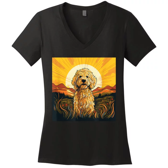 Goldendoodle Dood Funny Doodle Dog Golden Doodle Women's V-Neck T-Shirt