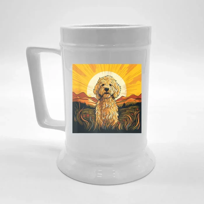 Goldendoodle Dood Funny Doodle Dog Golden Doodle Front & Back Beer Stein