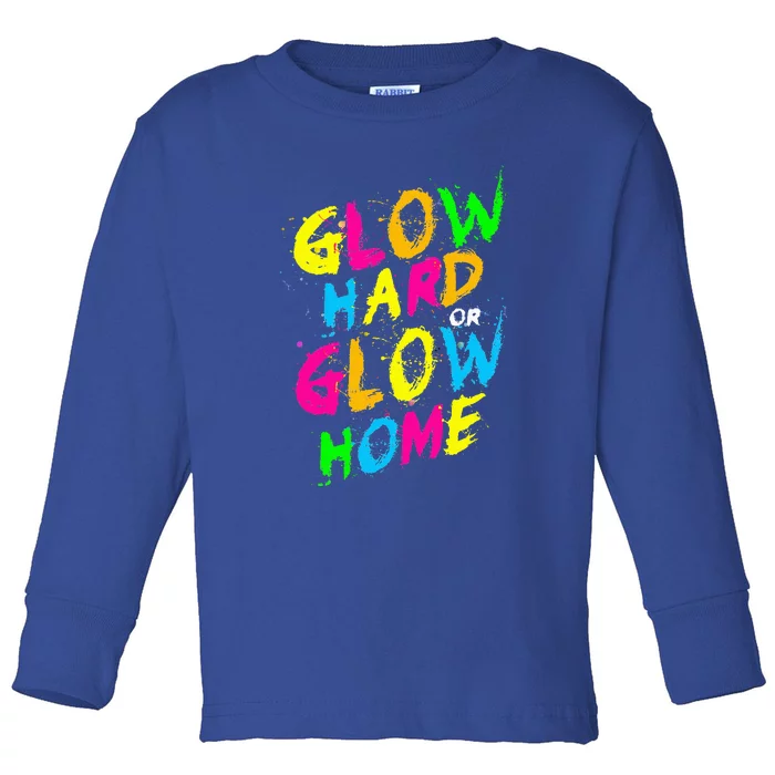 Glow Design For And Adults, In Bright Colors 80s Theme Toddler Long Sleeve Shirt