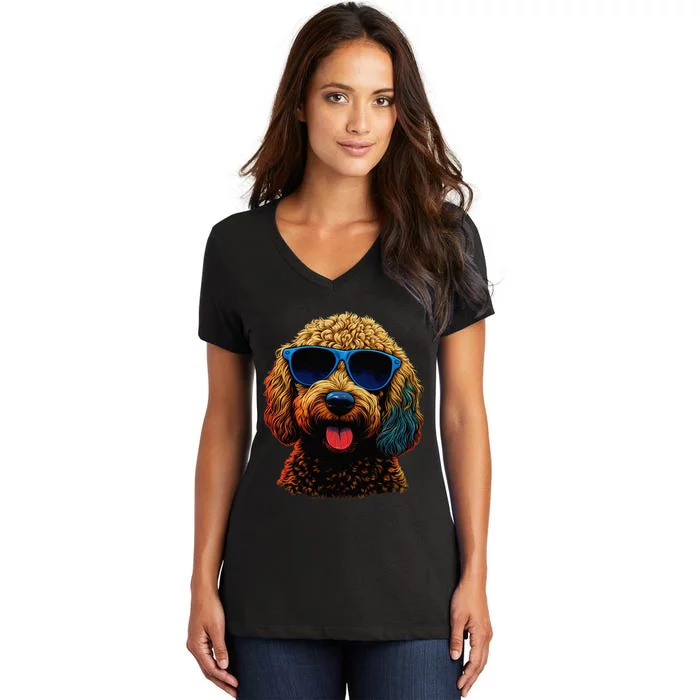 Goldendoodle Dood Funny Doodle Dog Golden Doodle Women's V-Neck T-Shirt