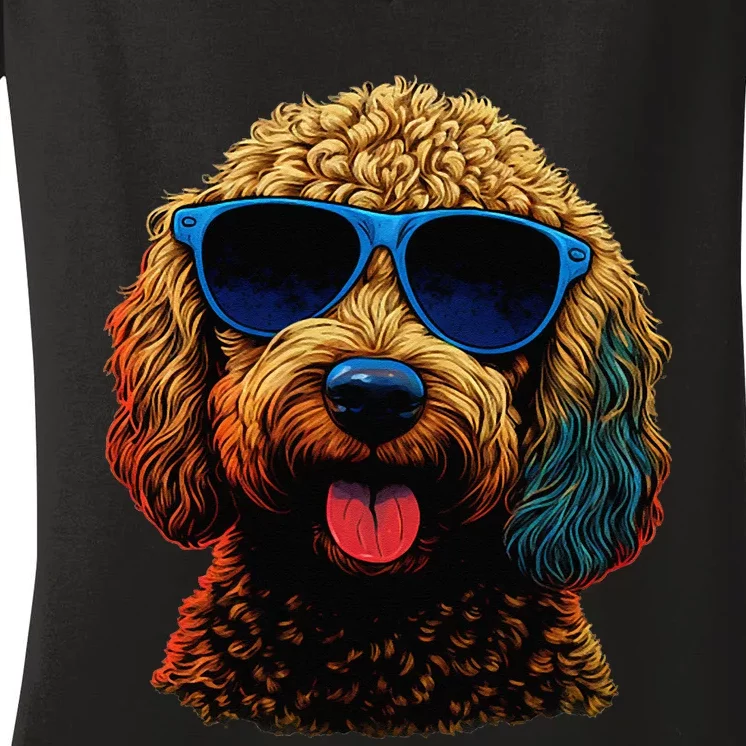 Goldendoodle Dood Funny Doodle Dog Golden Doodle Women's V-Neck T-Shirt