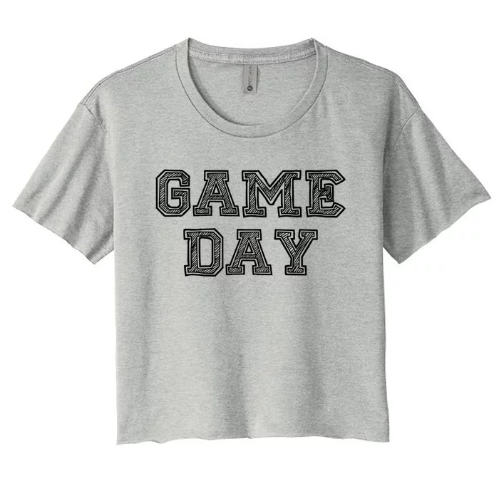 Game Day For Sport Football Basketball Baseball Fans Gift Women's Crop Top Tee