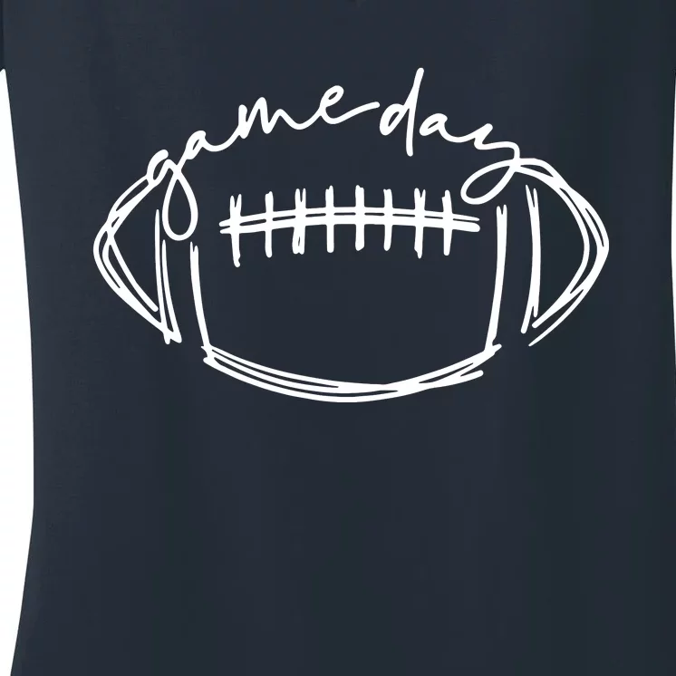 Game Day Football LoverFootball Life,Game Day Gift Women's V-Neck T-Shirt