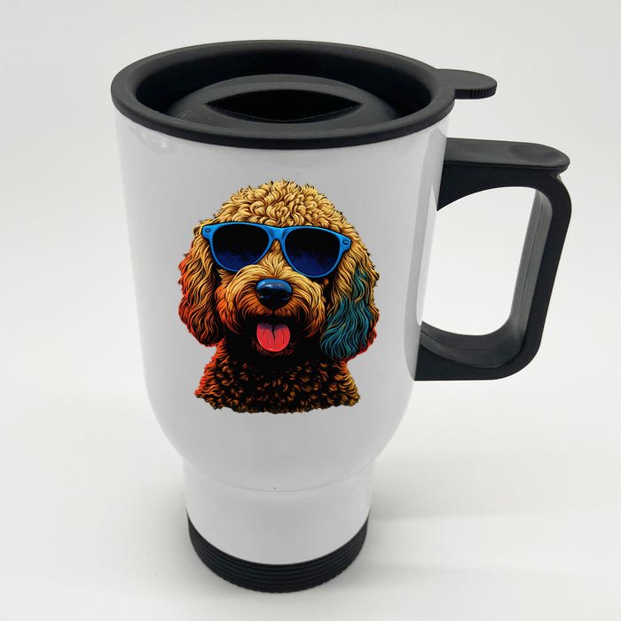 Goldendoodle Dood Funny Doodle Dog Golden Doodle Front & Back Stainless Steel Travel Mug