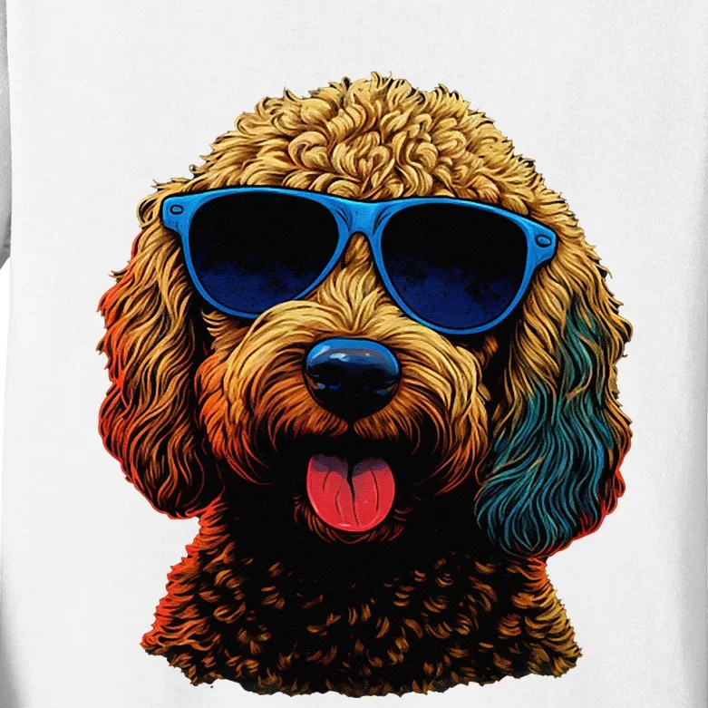 Goldendoodle Dood Funny Doodle Dog Golden Doodle Kids Long Sleeve Shirt