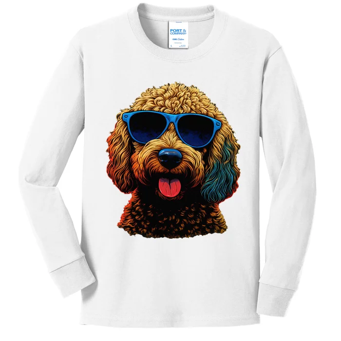 Goldendoodle Dood Funny Doodle Dog Golden Doodle Kids Long Sleeve Shirt